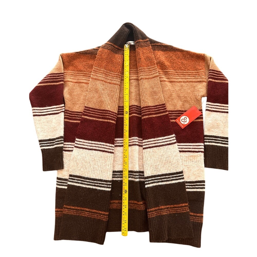 89th & Madison Cardigan Women Medium Multi-Color New Striped Open Front Sweater - Picture 5 of 5